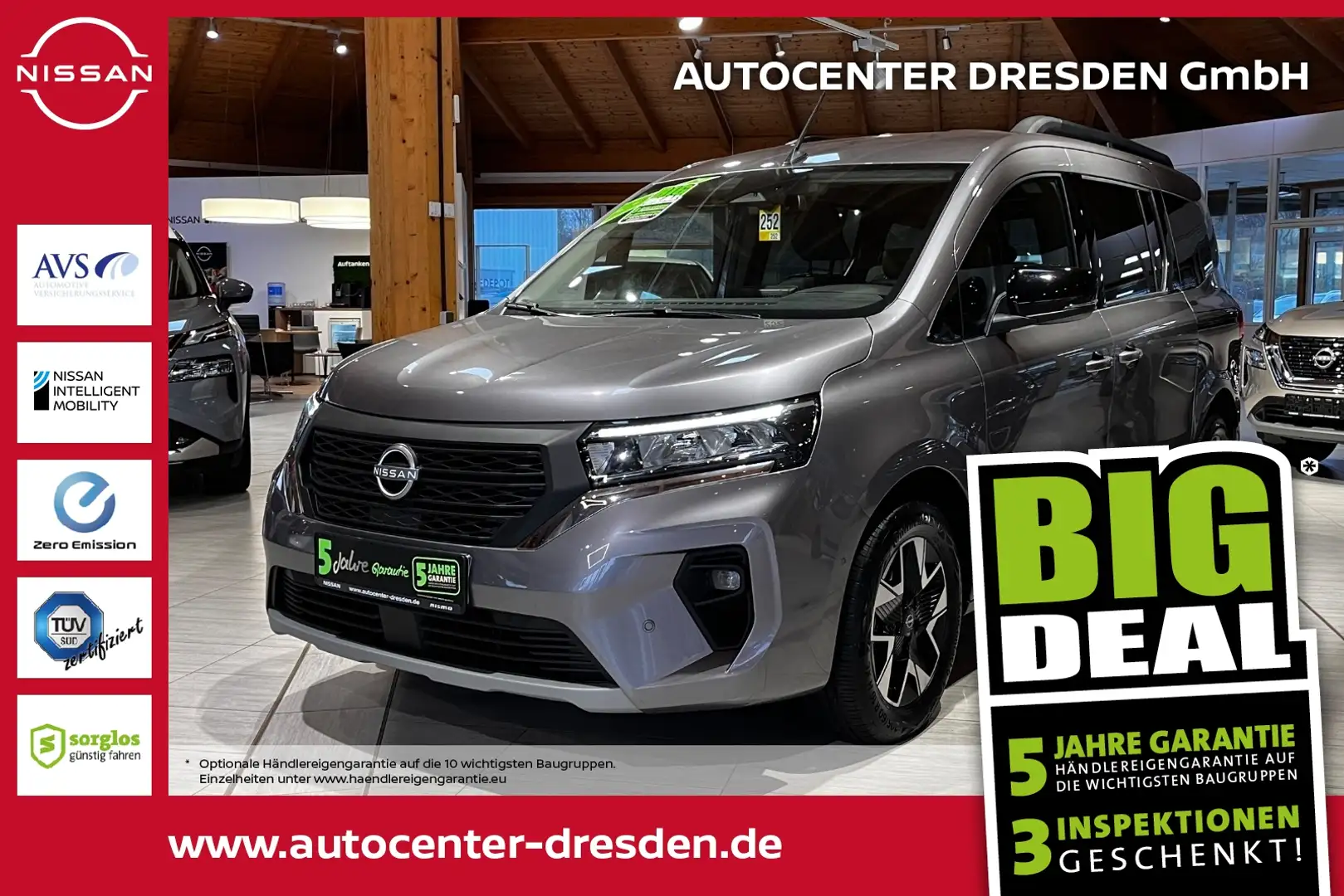Nissan Townstar Kombi DIG-T 130 L2 Tekna Navi+SHZ+360 Grijs - 1