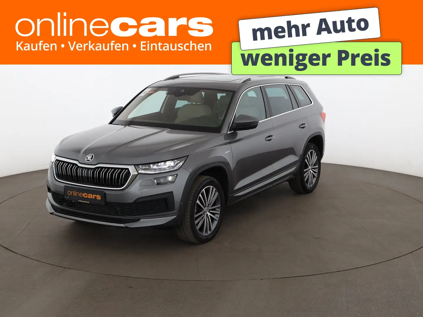 Skoda Kodiaq 2.0 TDI L&K Aut MATRIX 360-CAM SKY AHK NAV Grau - 1