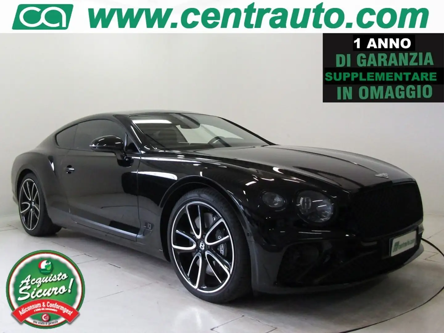 Bentley Continental GT GT 6.0 W12 Coupe' Aut. * PELLE * Чорний - 1