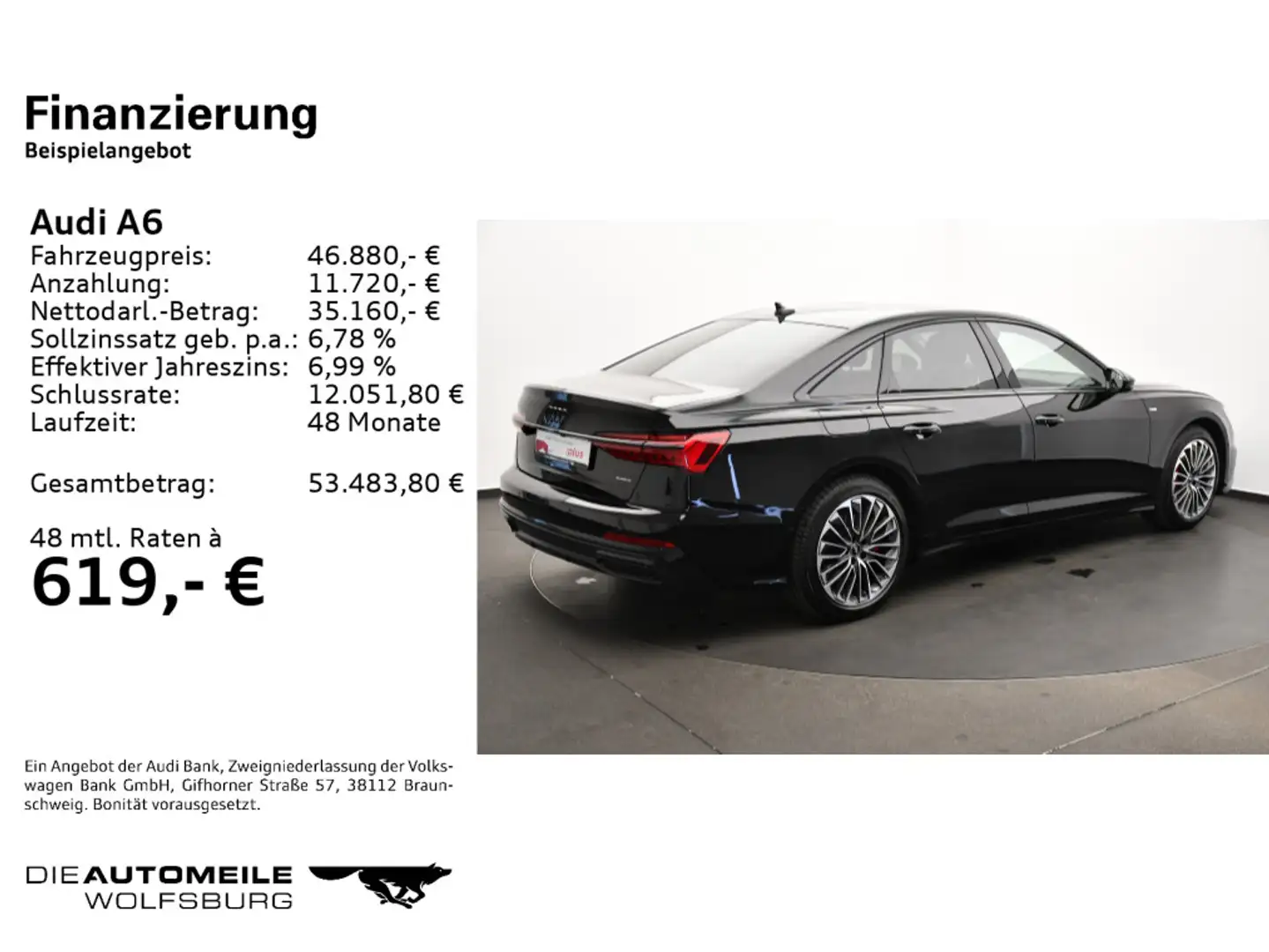 Audi A6 55 eTFSI quattro S tronic sport S-Line/Matrix Schwarz - 2