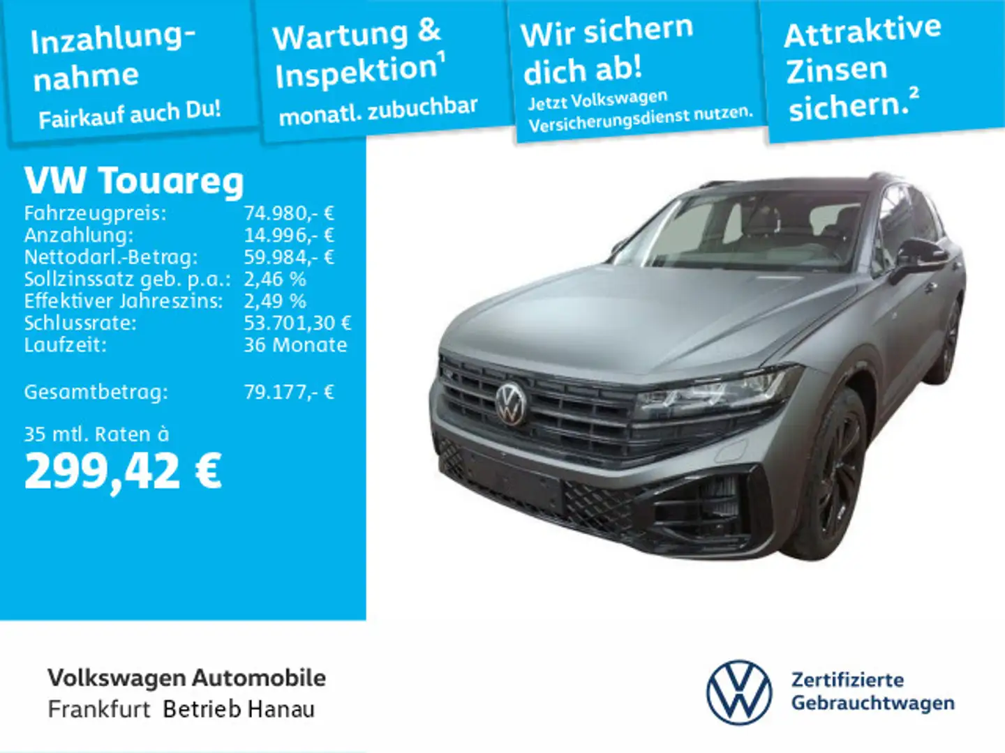 Volkswagen Touareg 3.0 V6 TSI 4-Motion R-Line Navi IQ.Light Grau - 1