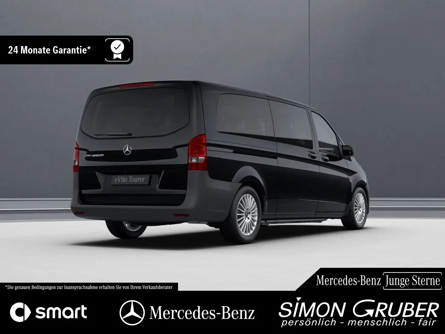 Mercedes-Benz eVito 129 Tourer PRO Extralang el. Türe 9 Sitzer Noir - 2