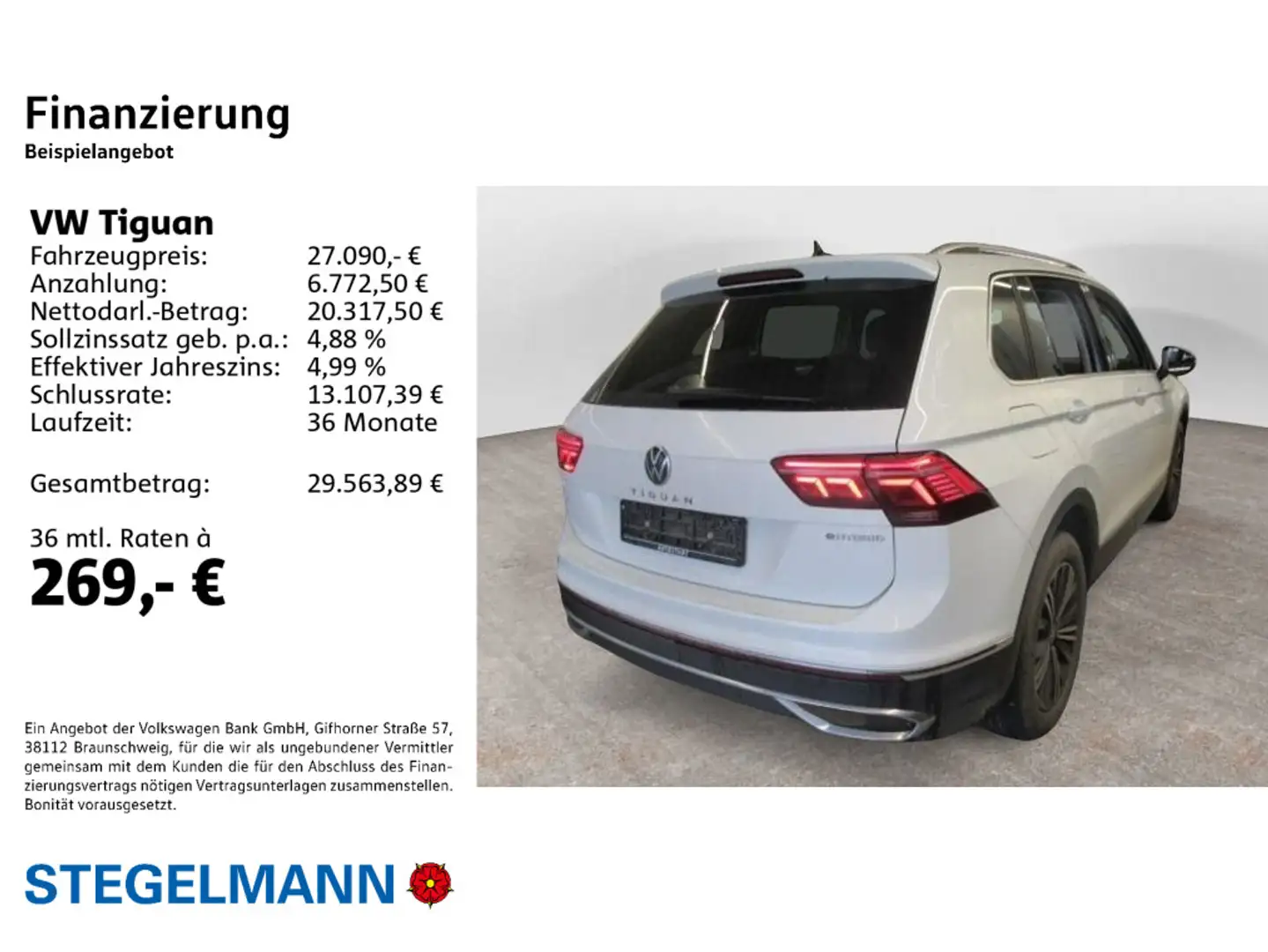 Volkswagen Tiguan 1.4 TSI DSG eHybrid Elegance *AHK*Matrix- Weiß - 2