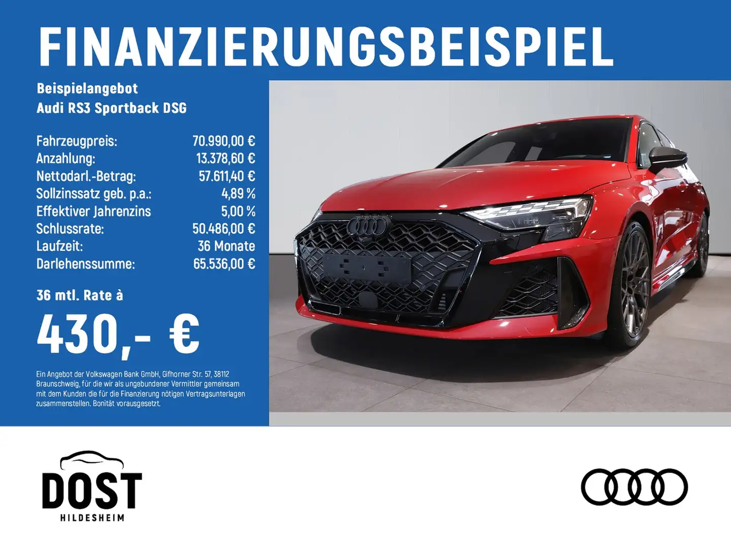 Audi RS3 Sportback DSG RS SCHALENSITZE+RS ABGASANLAGE Rot - 2