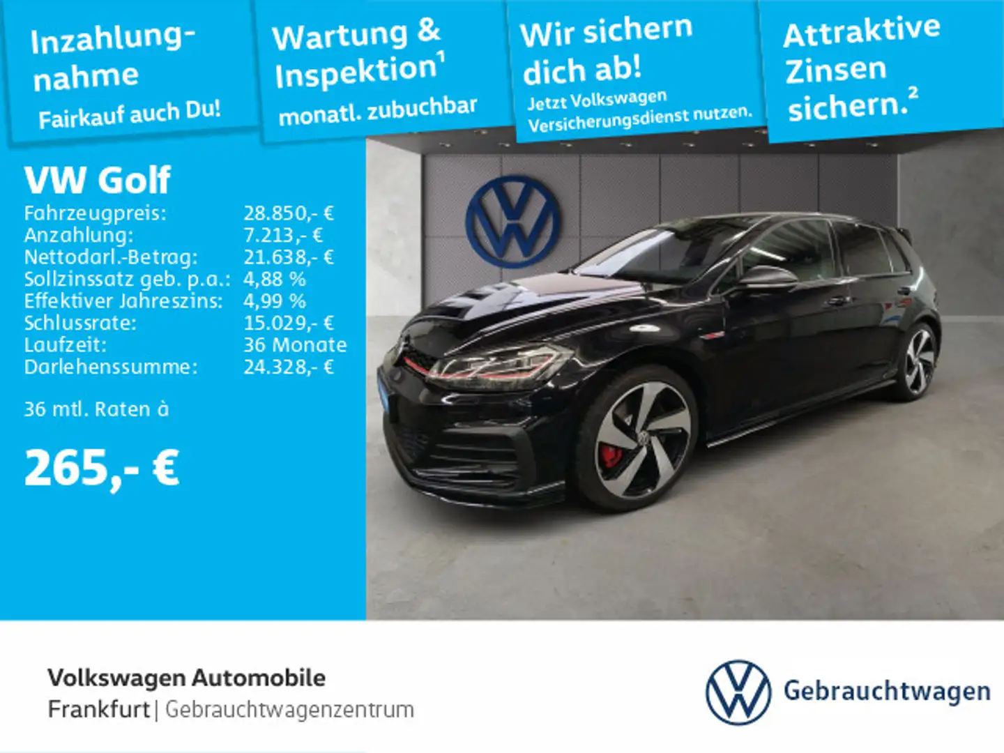 Volkswagen Golf GTI Golf VII 2.0 TSI GTI TCR DSG Navi LED "R-Perform Noir - 1