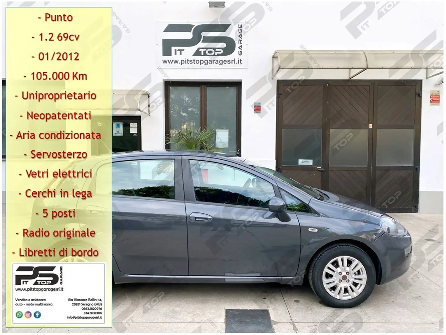 Fiat Punto Punto 5p 1.2 69cv - Unipro - Neopatentati Grigio - 1