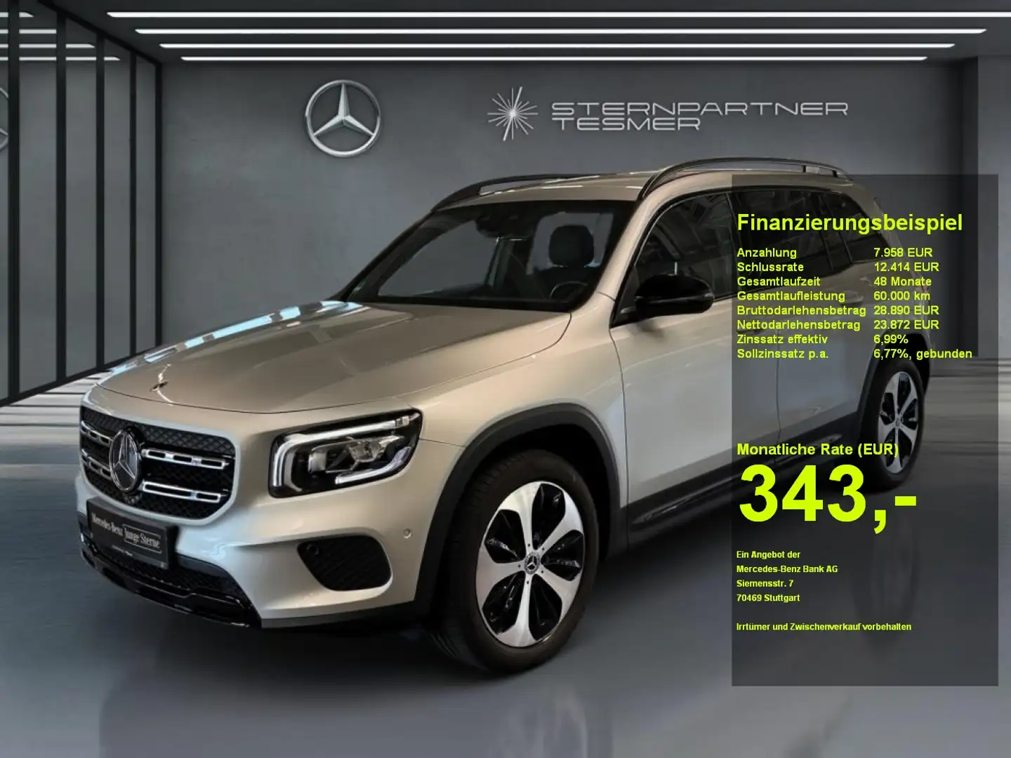Mercedes-Benz GLB 200 d +Progressive+Night+MBUX+KAMERA+AHK+SHZ Zilver - 1