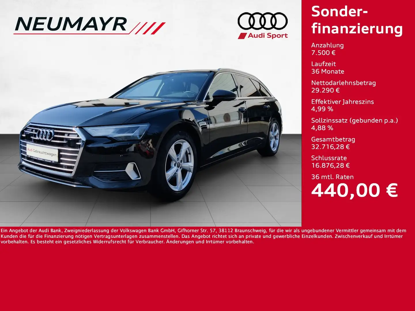Audi A6 Avant 45 TDI quattro s tronic PANO/AHK/NAVI Schwarz - 1
