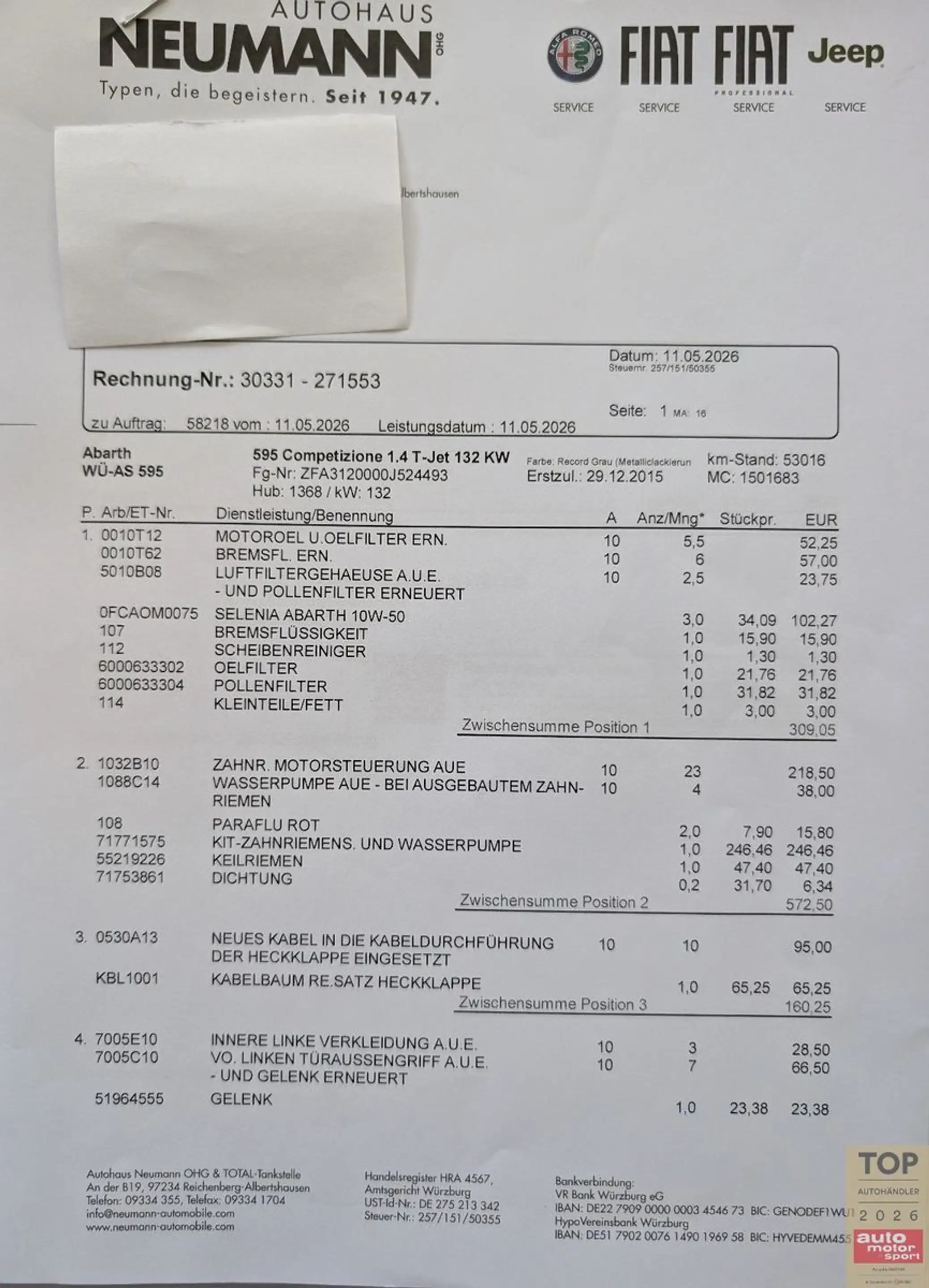 Abarth 595 Competizione 595 1.4 Competizione ESTETICO*BiXen*ZR&Insp.Neu* — photo 37