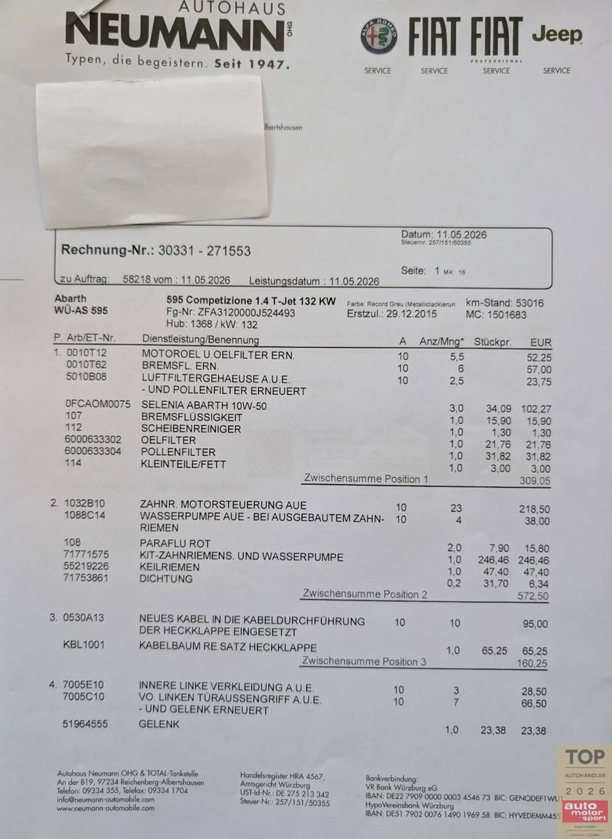 Abarth 595 Competizione 595 1.4 Competizione ESTETICO*BiXen*ZR&Insp.Neu* — photo 38