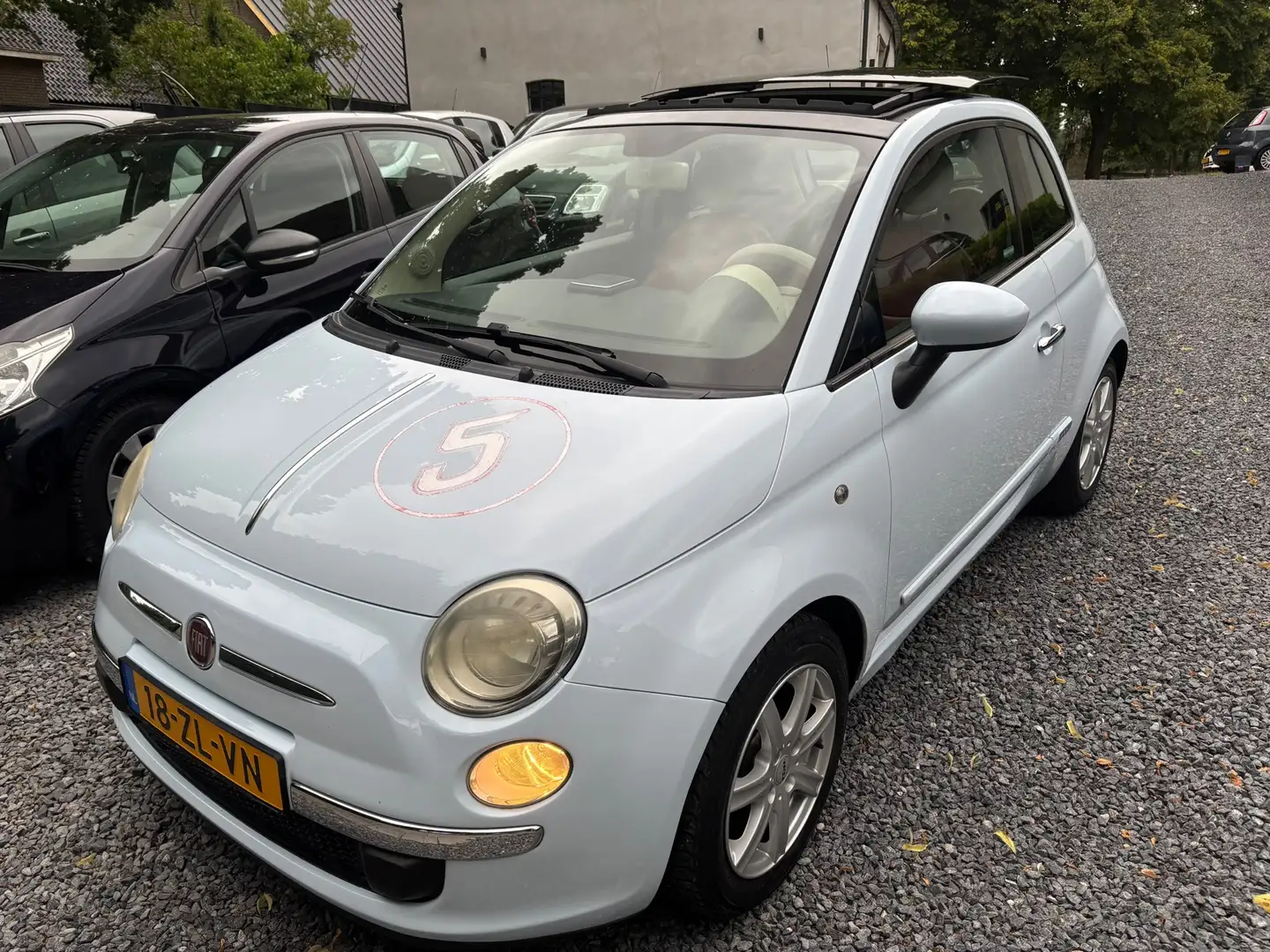 Fiat 500 1.2 Lounge OPEN PANORAMADAK Blauw - 1