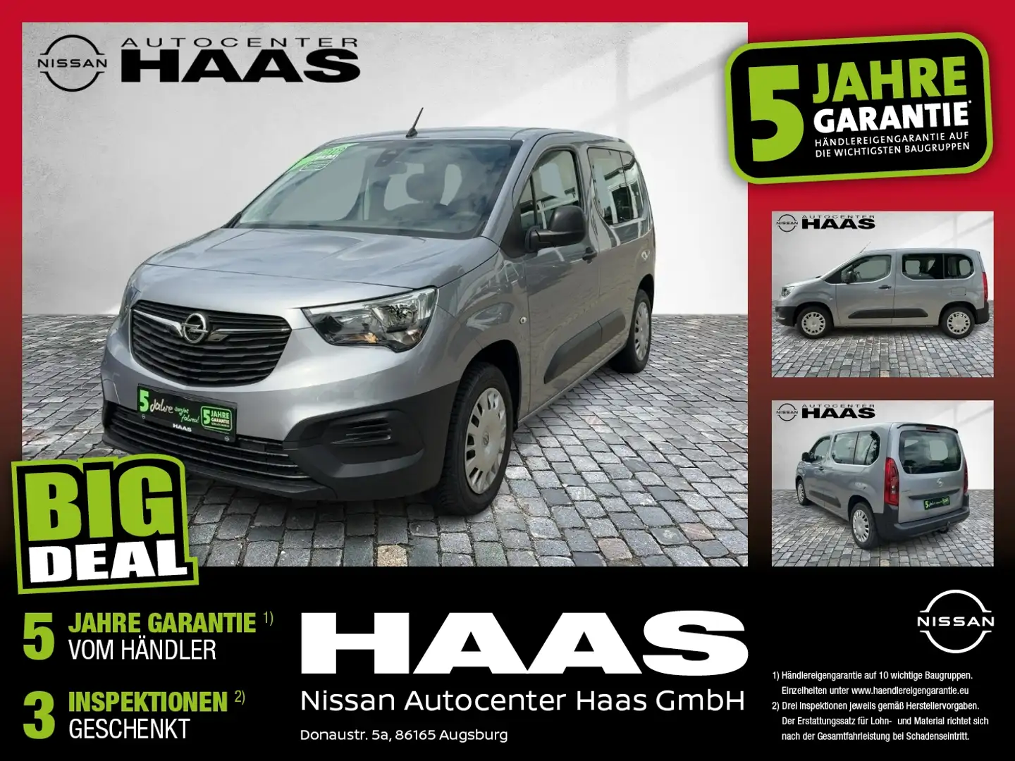 Opel Combo E 1.5 D Life inkl. AHK und Winterräder Grijs - 1