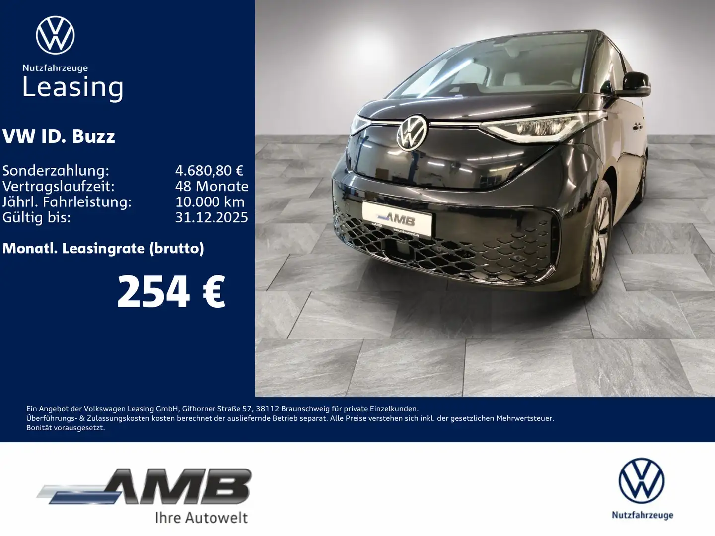 Volkswagen ID. Buzz ID.Buzz Pro LED/2xel.Türen/NaviPro/Assistenz/RFK Schwarz - 1