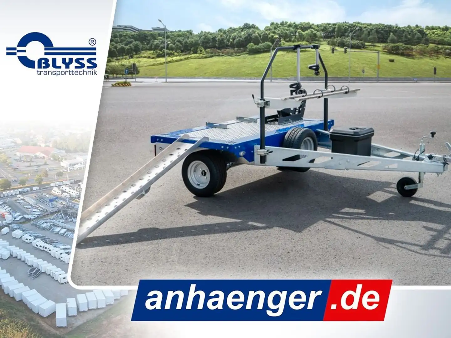 Blyss Motorradanhänger Anhänger 200x100cm 750kg zGG - 1