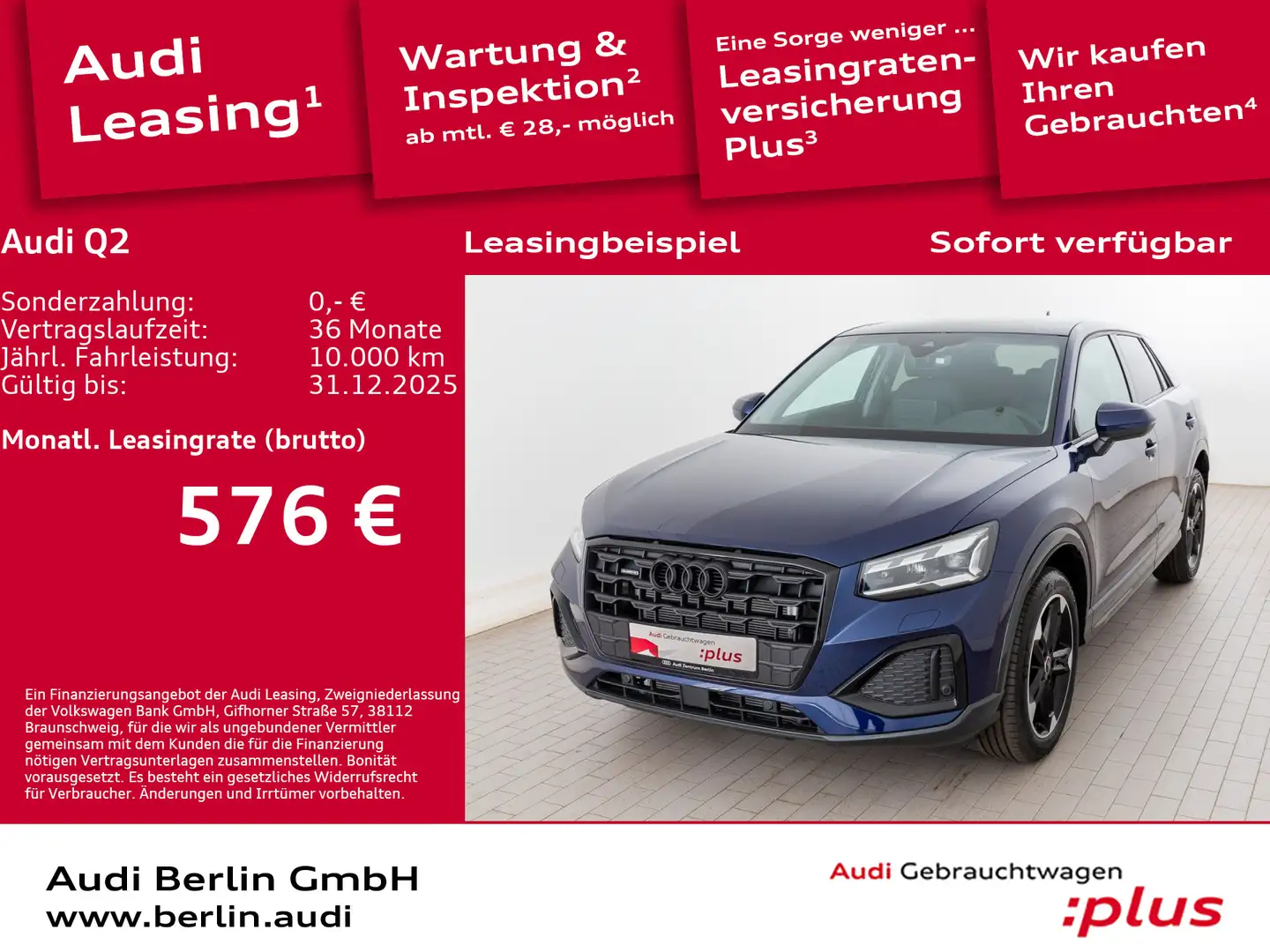 Audi Q2 advanced 40 TFSI quattro S tronic Blau - 1