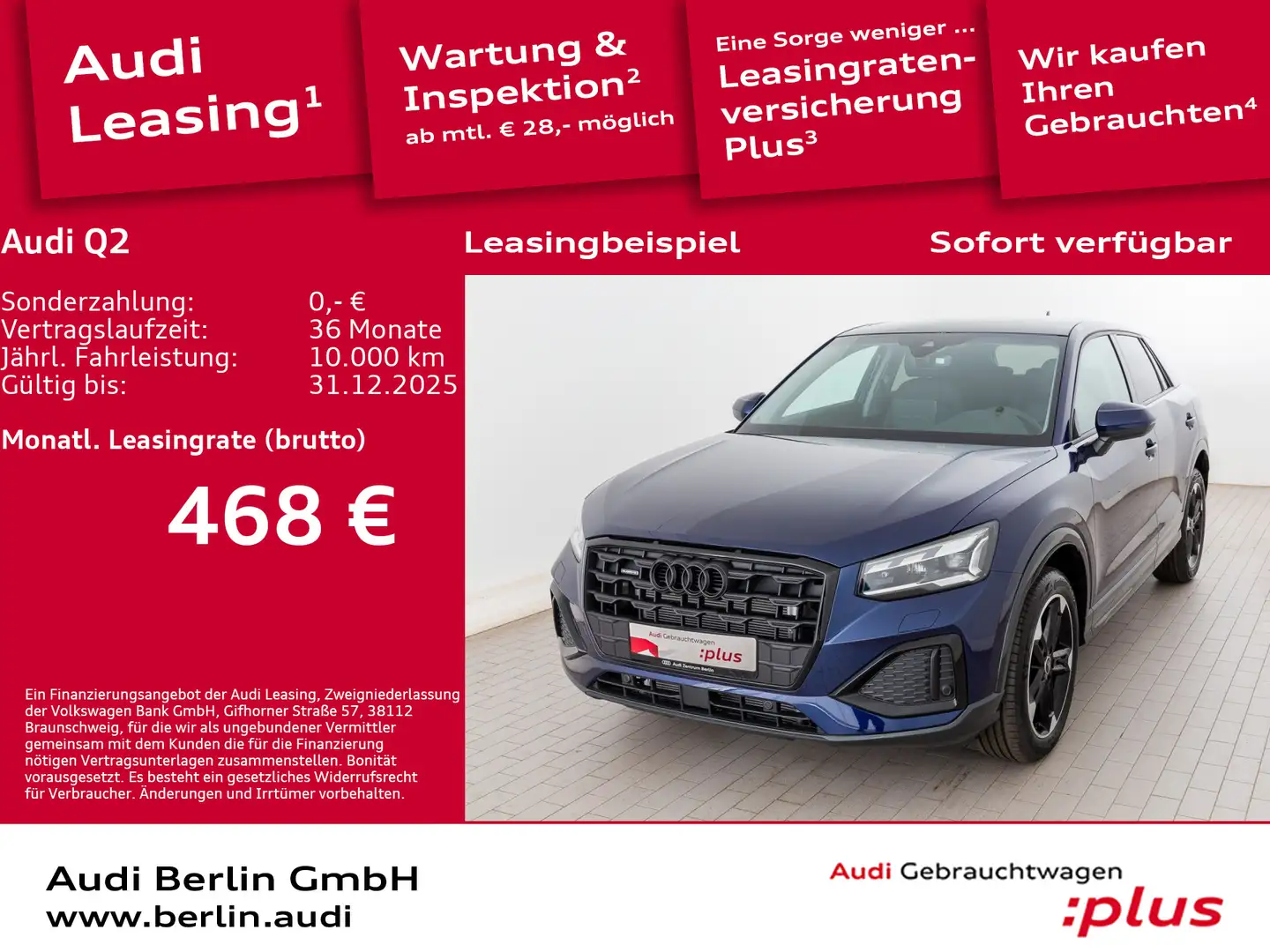 Audi Q2 advanced 40 TFSI quattro S tronic Blau - 1