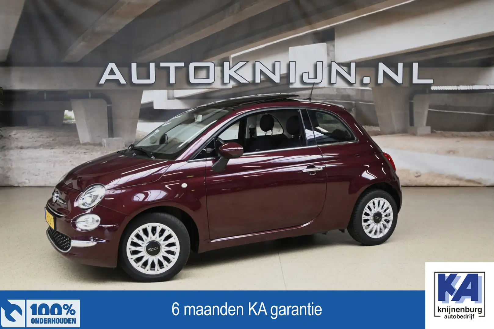 Fiat 500 0.9 81pk TwinAir Turbo Lounge NL Auto | Panoramada Rood - 1