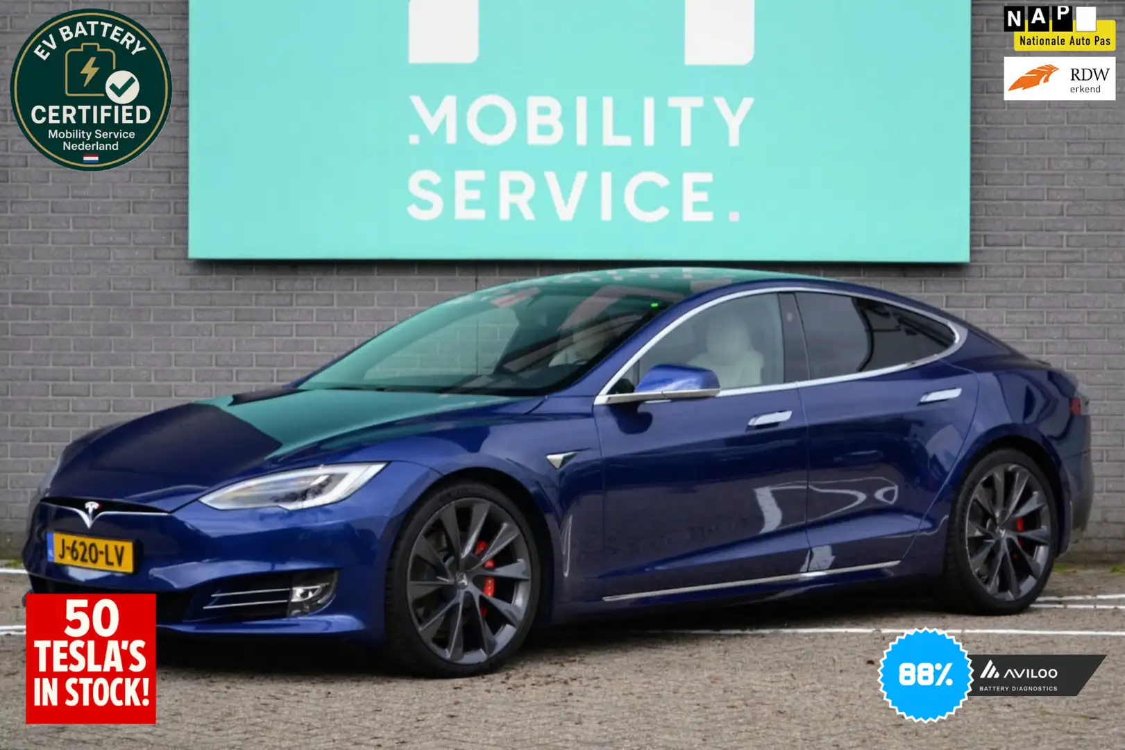 Tesla Model S Performance Ludicrous SOH88% Pano Cam Leder Bleu - 1