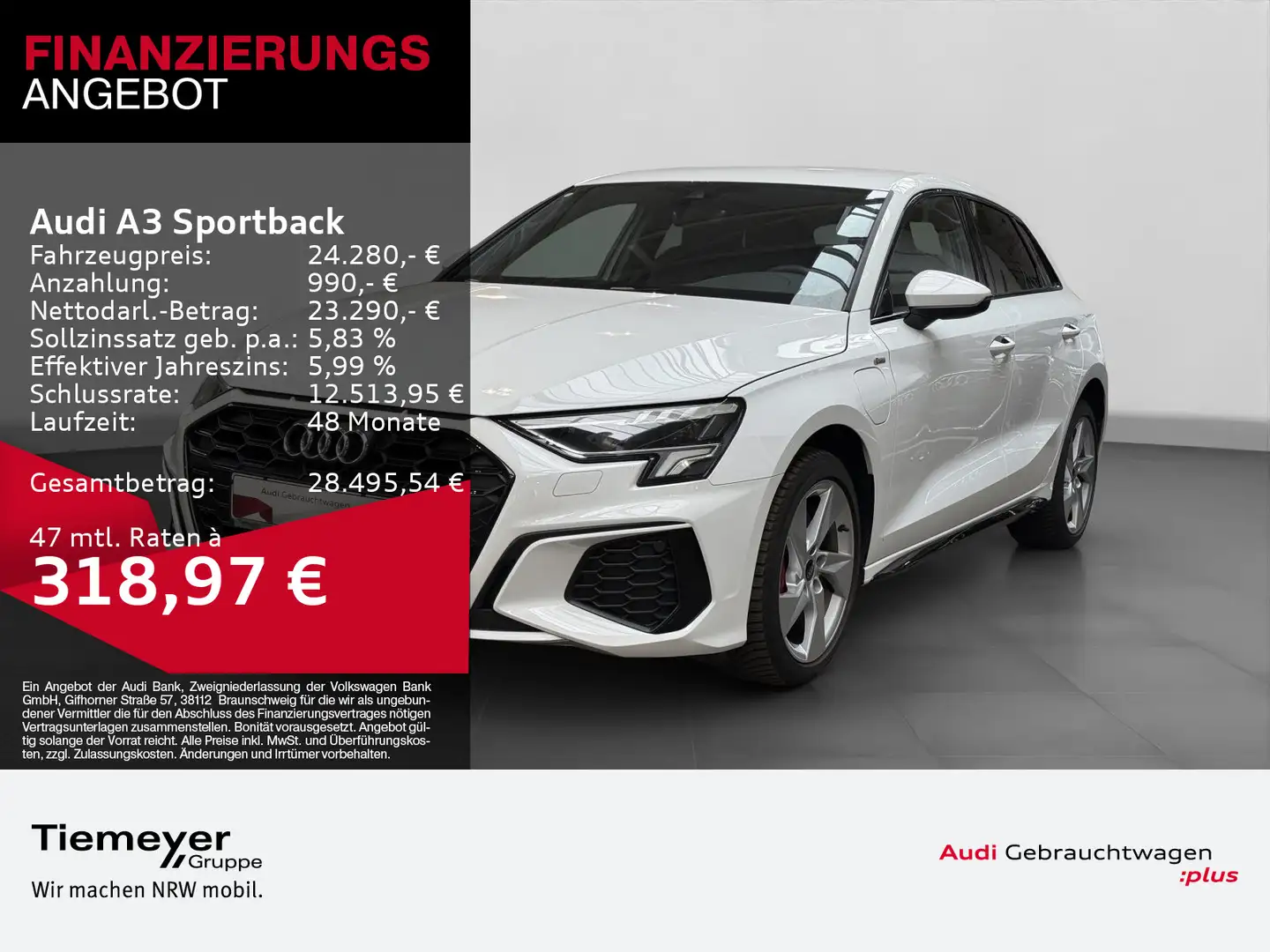 Audi A3 45 TFSIe S LINE LED SITZHZ GJR LM17 Blanc - 1