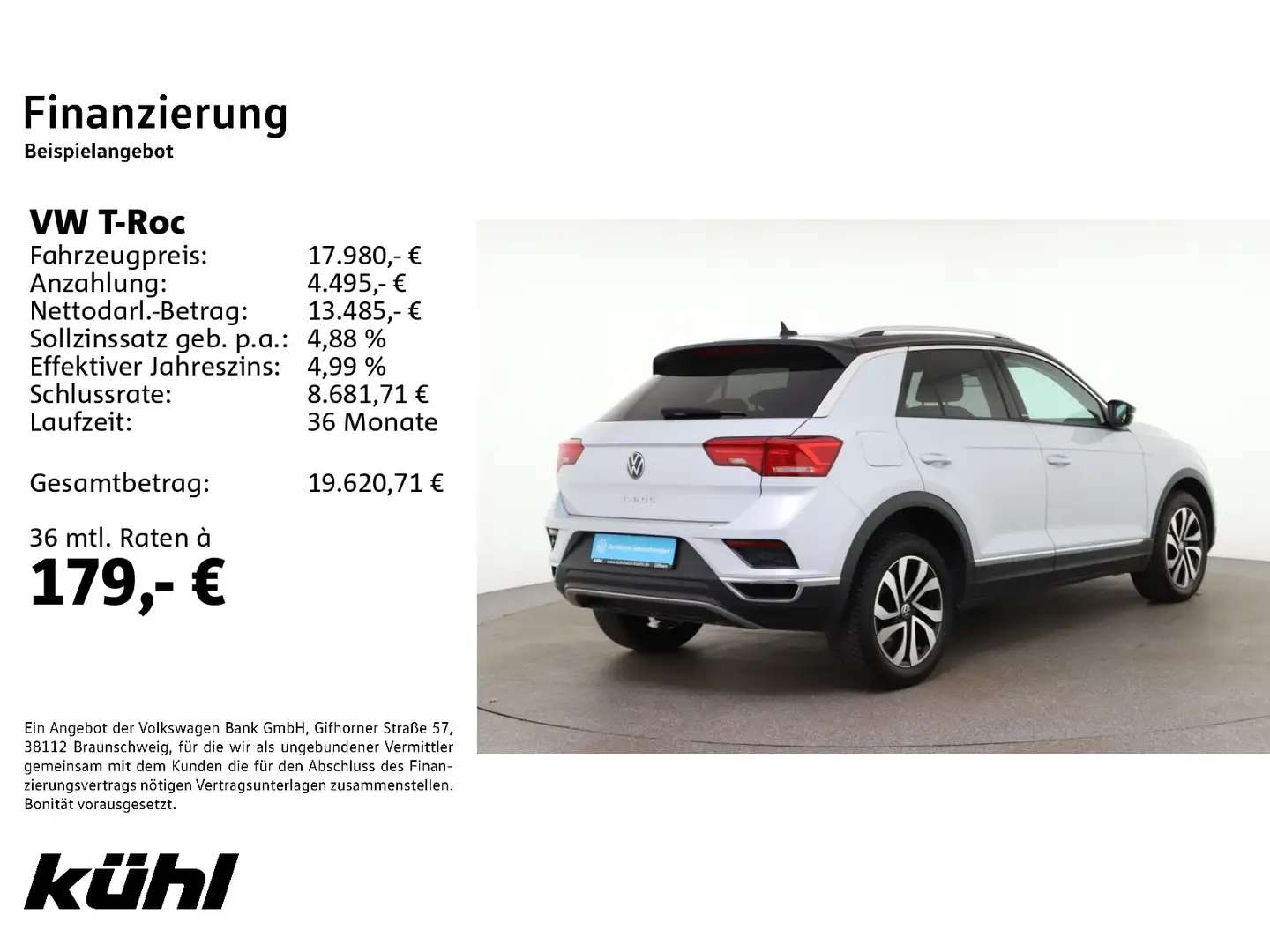 Volkswagen T-Roc 1.0 TSI Active ACC/PDC/17"/Connect/Navi Weiß - 2