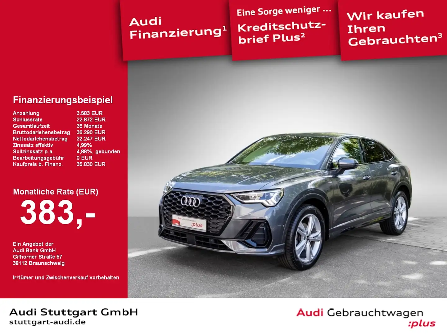 Audi Q3 35 TFSI S line LED virtCo SHZ PDC+Kamera 19'' Grau - 1