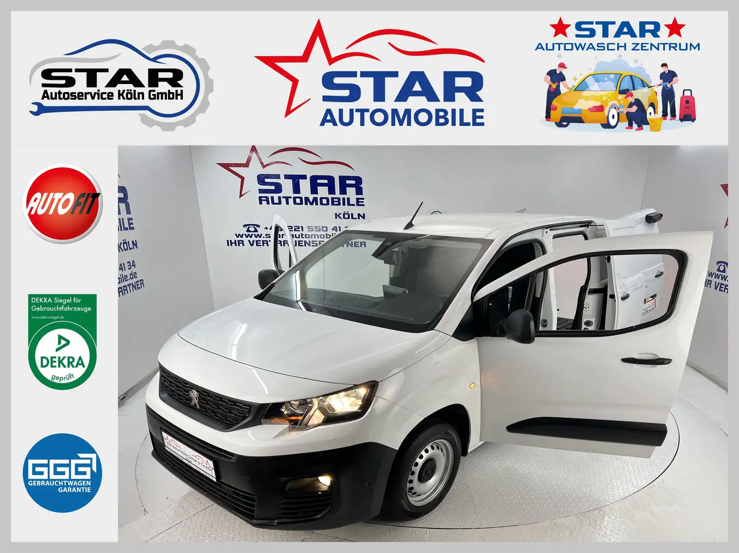 Peugeot Partner Partner Premium L1 1,6*BT*CARPLAY*NAVI*PDC*KAMERA* Blanc - 1