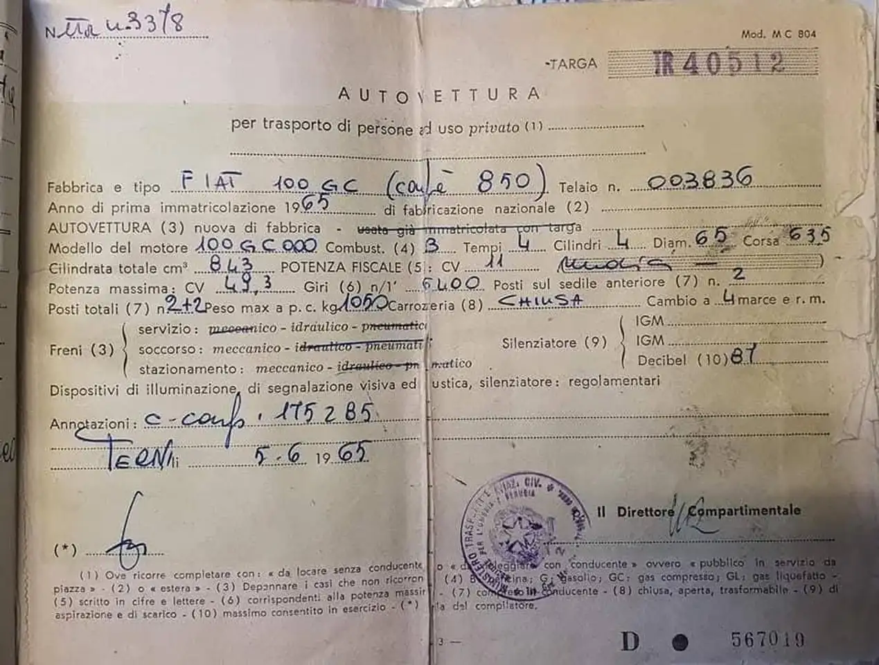 Fiat 850 Coupè prima serie - Asi, foto 12