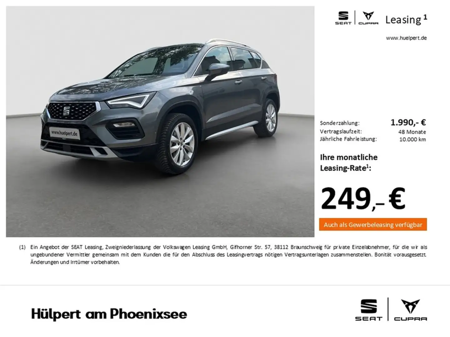 SEAT Ateca 1.5 XPERIENCE AHK CAM ACC LM17 EKLAPPE NAVI Grau - 1