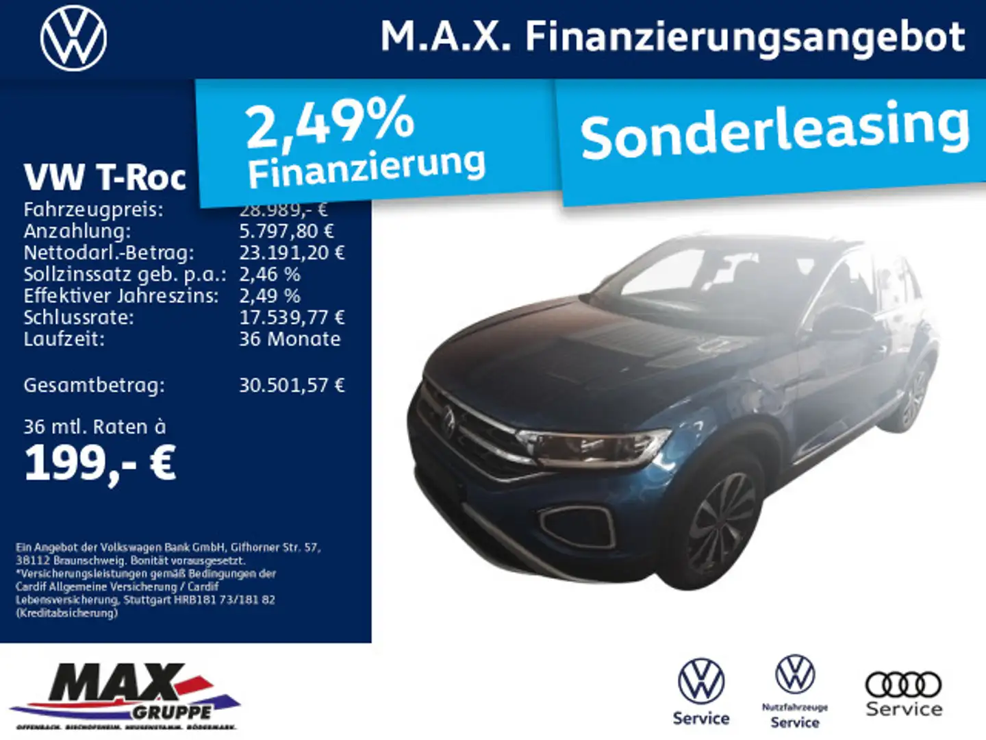 Volkswagen T-Roc 1.5 TSI DSG STYLE LED+ACC+AHK+STANDHZG+ Azul - 1