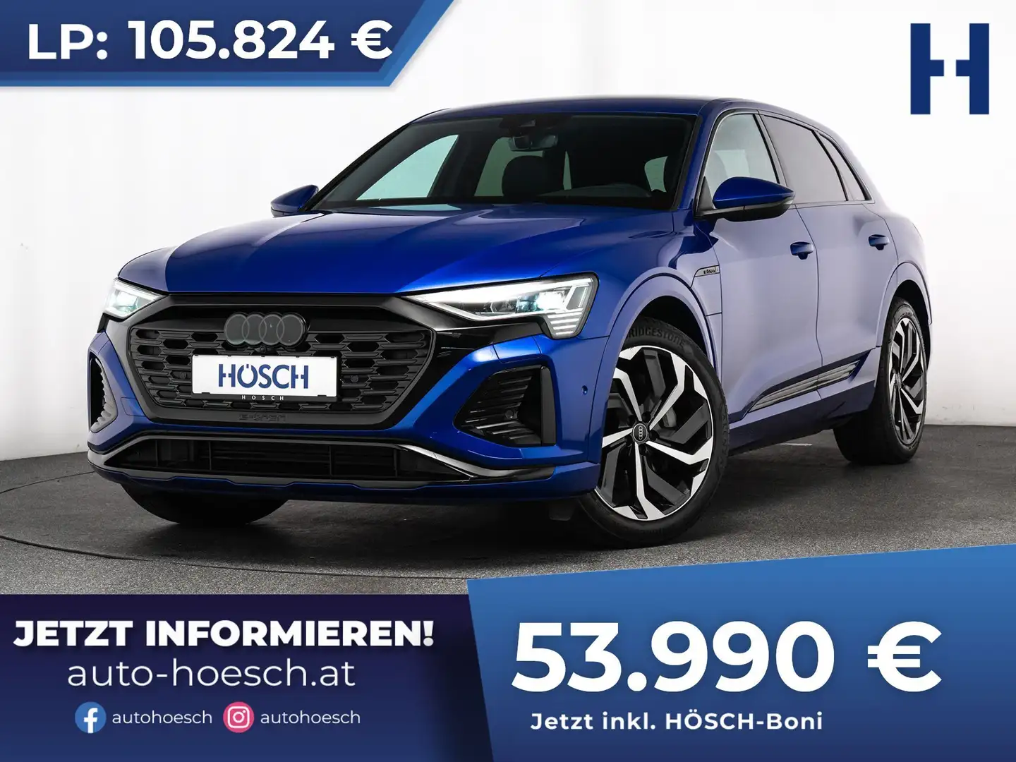 Audi Q8 e-tron e-tron 55 quattro 2x S-LINE 21er BLACK MATRIX -49% Blau - 1