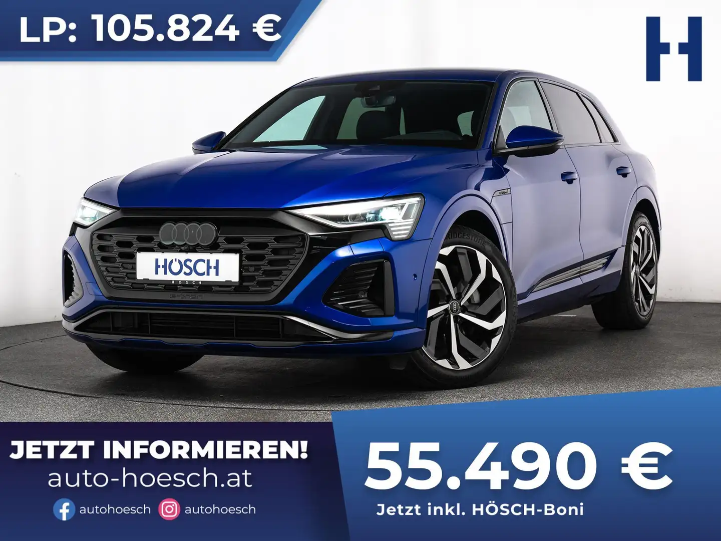 Audi Q8 e-tron e-tron 55 quattro 2x S-LINE 21er BLACK MATRIX -48% Blau - 1