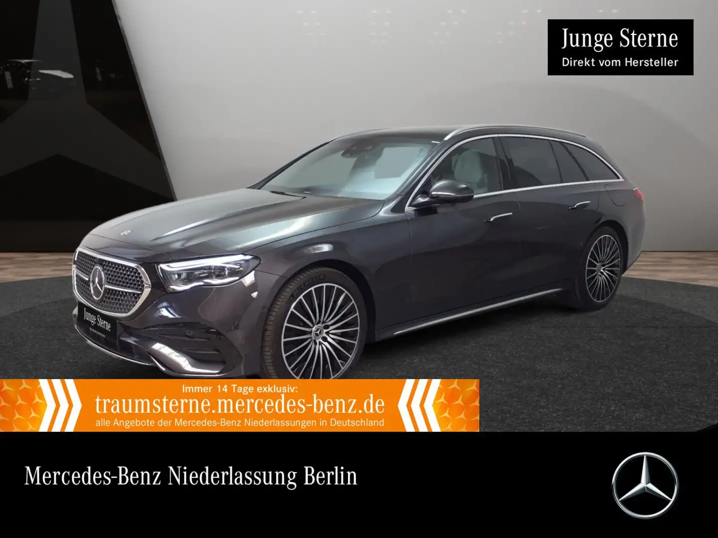 Mercedes-Benz E 300 de T 4M Hybrid AMG Fahrass 360° Airmat Pano Grijs - 1
