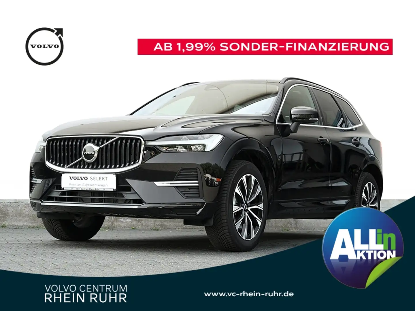 Volvo XC60 B4  2WD Core+WP+STH+ML+KEYLESS+KLIMA+ML+FAP Zwart - 1