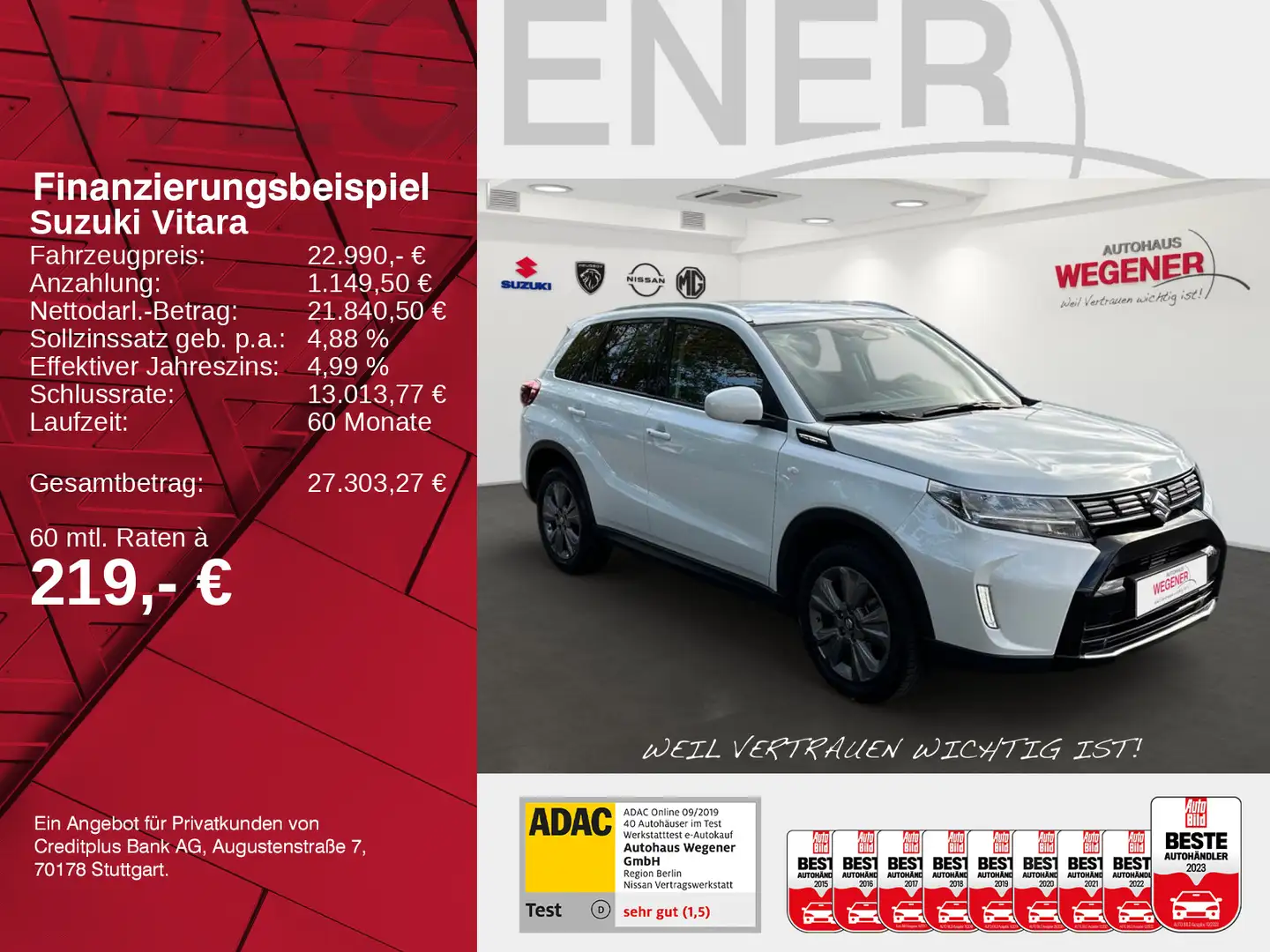 Suzuki Vitara VITARA Comfort 1.5 CVT LED NAVI KAMERA SHZ Weiß - 2