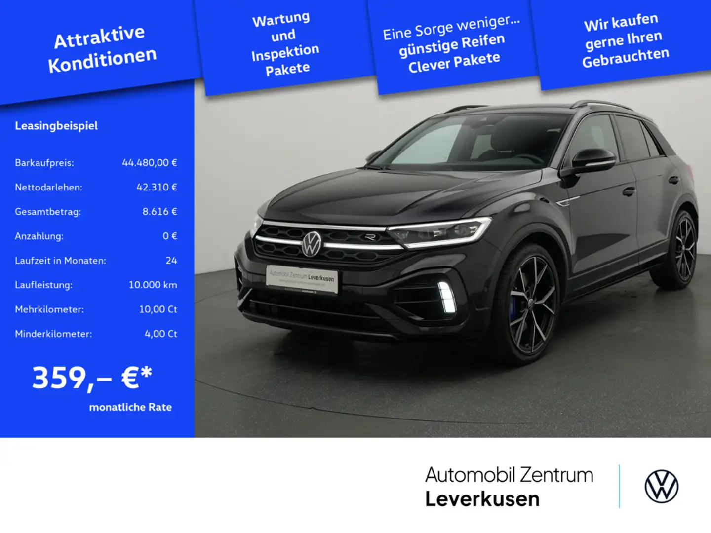 Volkswagen T-Roc R MATRIX AKRAPOVIC PANO AHK BEATS LEDER Schwarz - 1