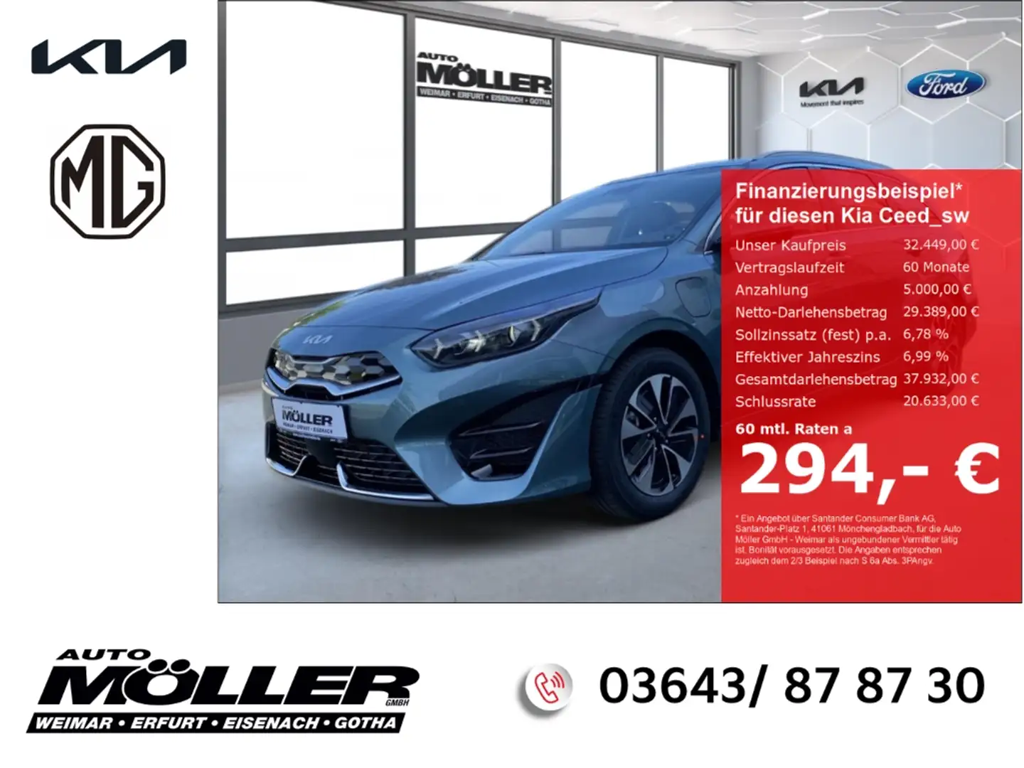 Kia Ceed SW / cee'd SW Spirit 1.6 PHEV DCT Tech Komfort Memory LED Navi Grau - 1