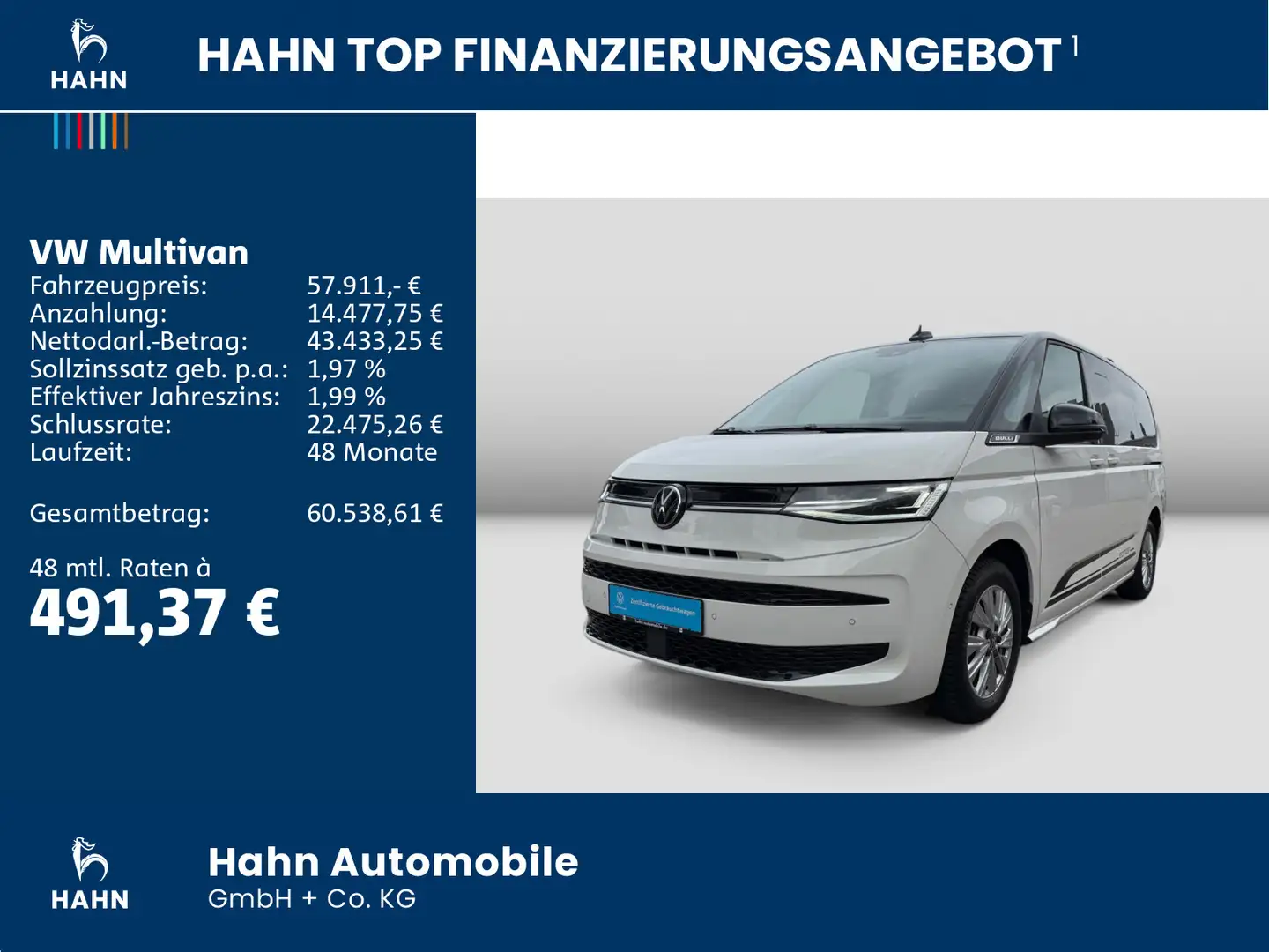 Volkswagen T7 Multivan T7 Multivan EDITION LÜ 2,0TSI 150kW DSG DCC ACC Weiß - 2