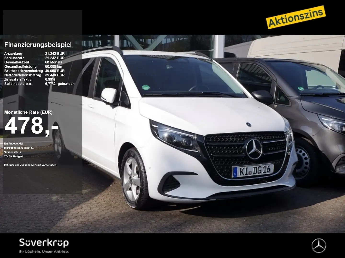 Mercedes-Benz V 220 DISTRO WIDESCREEN SPUR KAMERA TWA 7 SITZE Blanco - 1