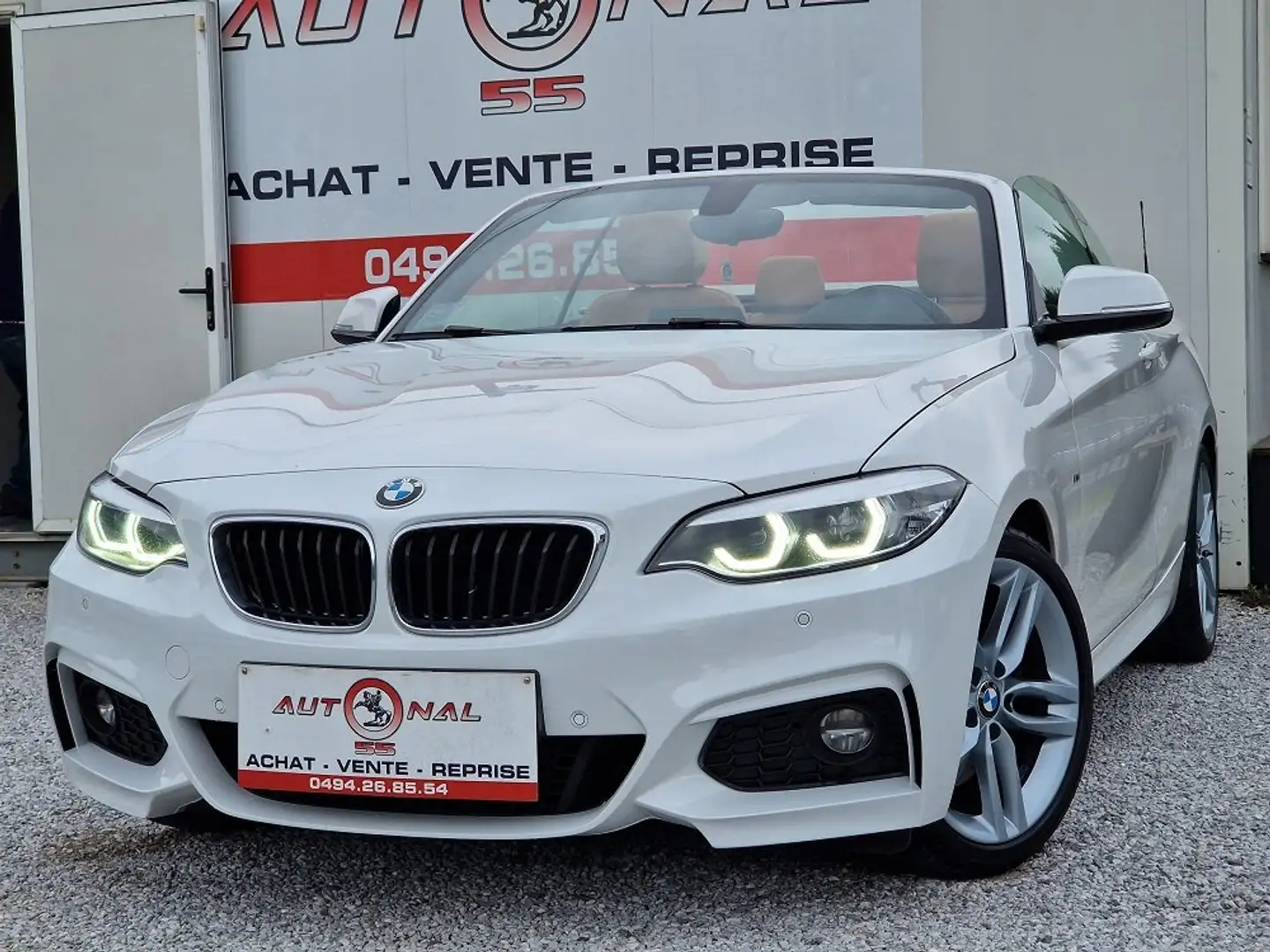 BMW 230 iAS CABRIOLET PACK M Sport*1 MAIN*XENON*GPS*CUIR Wit - 1