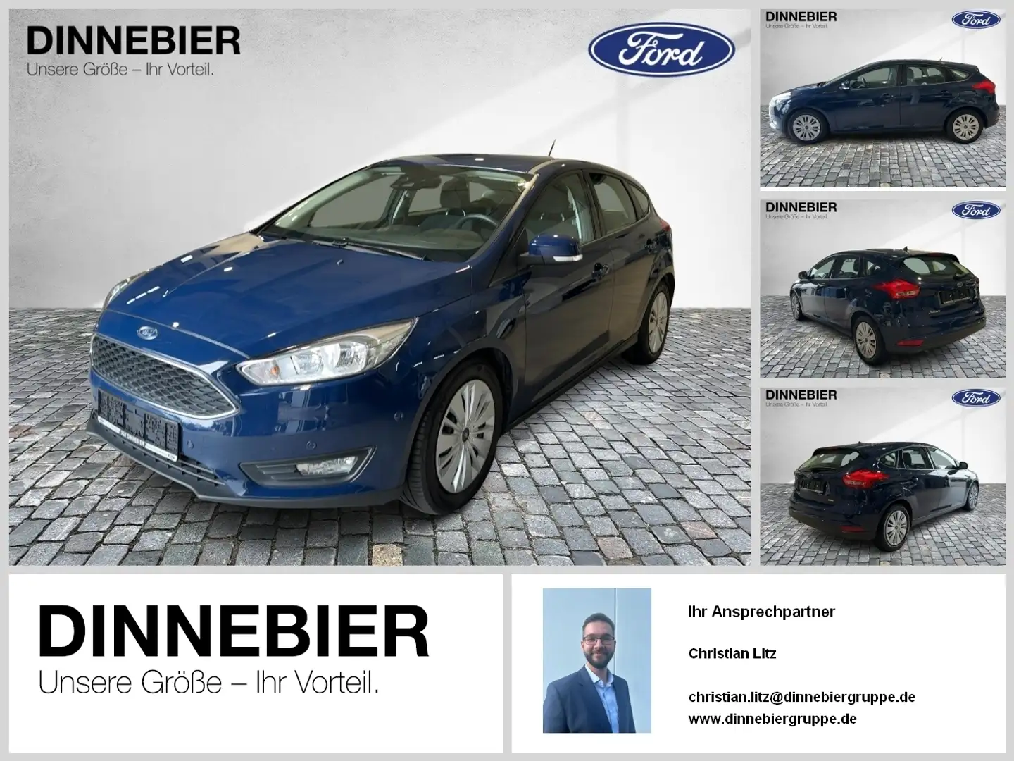 Ford Focus Business Edition 1.0 101 NAVI PDC ParkAss SHZ Bleu - 1