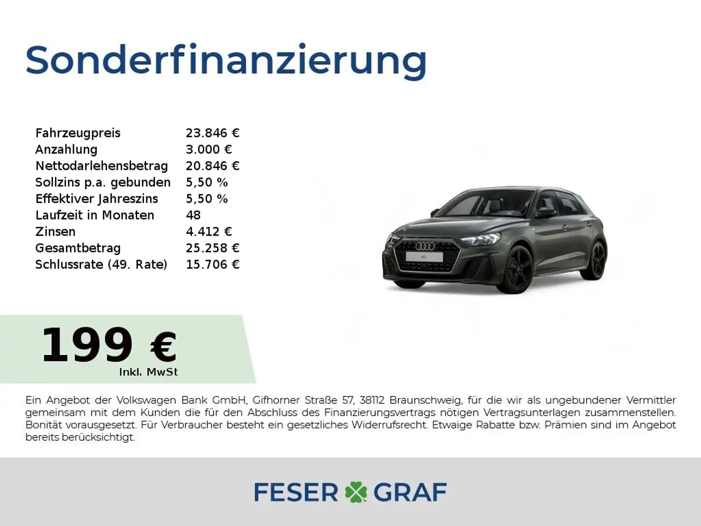 Audi A1 Sportback S line 25 % Sondernachlass !! Серый - 1