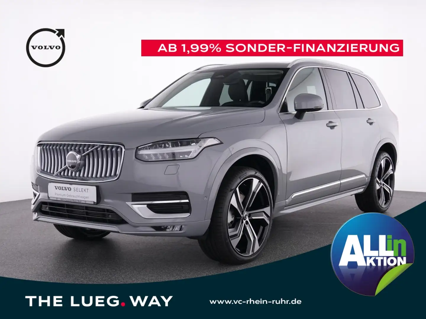 Volvo XC90 B5 D AWD Ultimate Bright +LED+AHK+DAB+4xSHZ Grau - 1