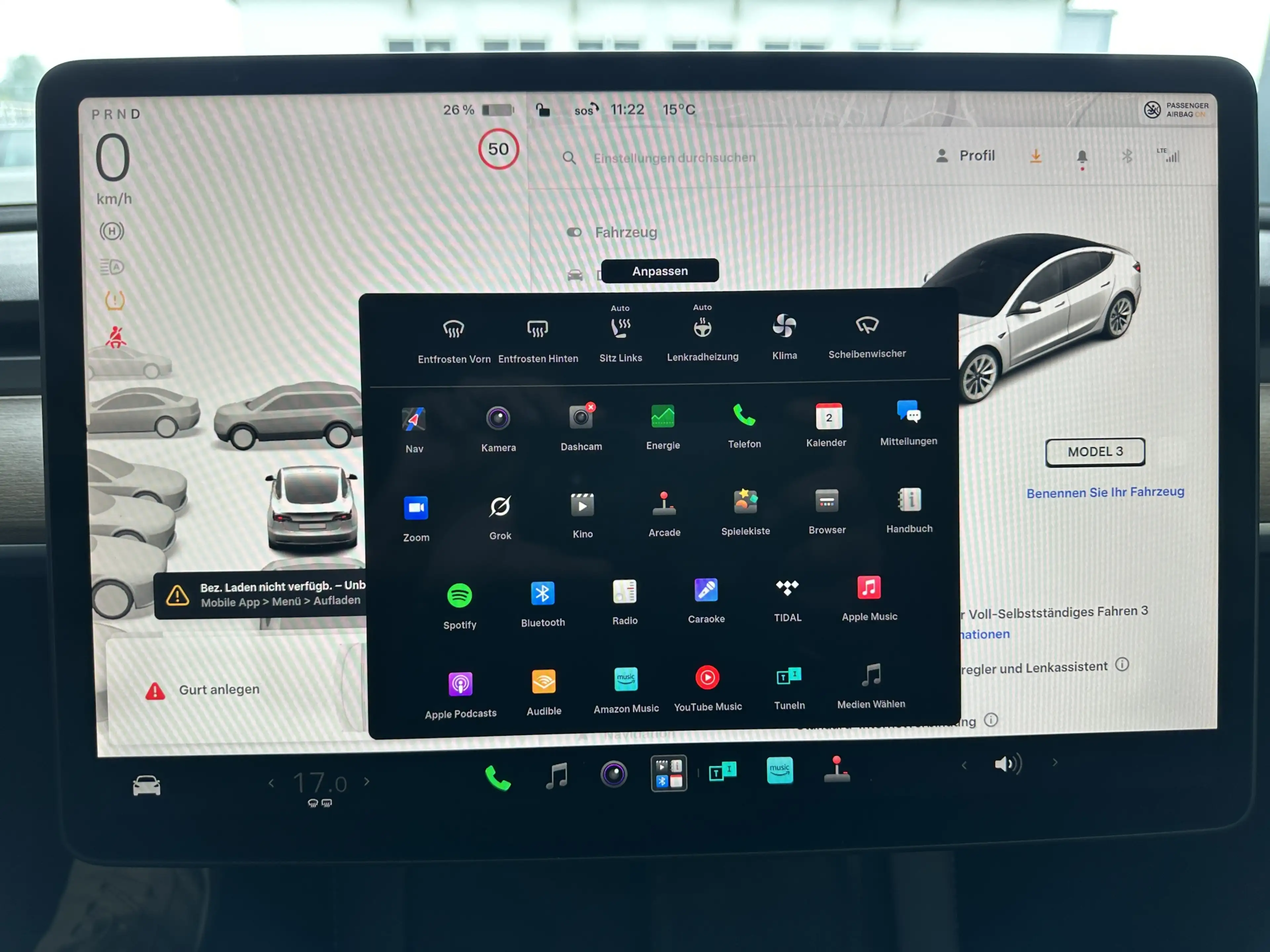 Tesla Model 3 Basis RWD AMD Ryzen Wärmepumpe Subwoofer — photo 12