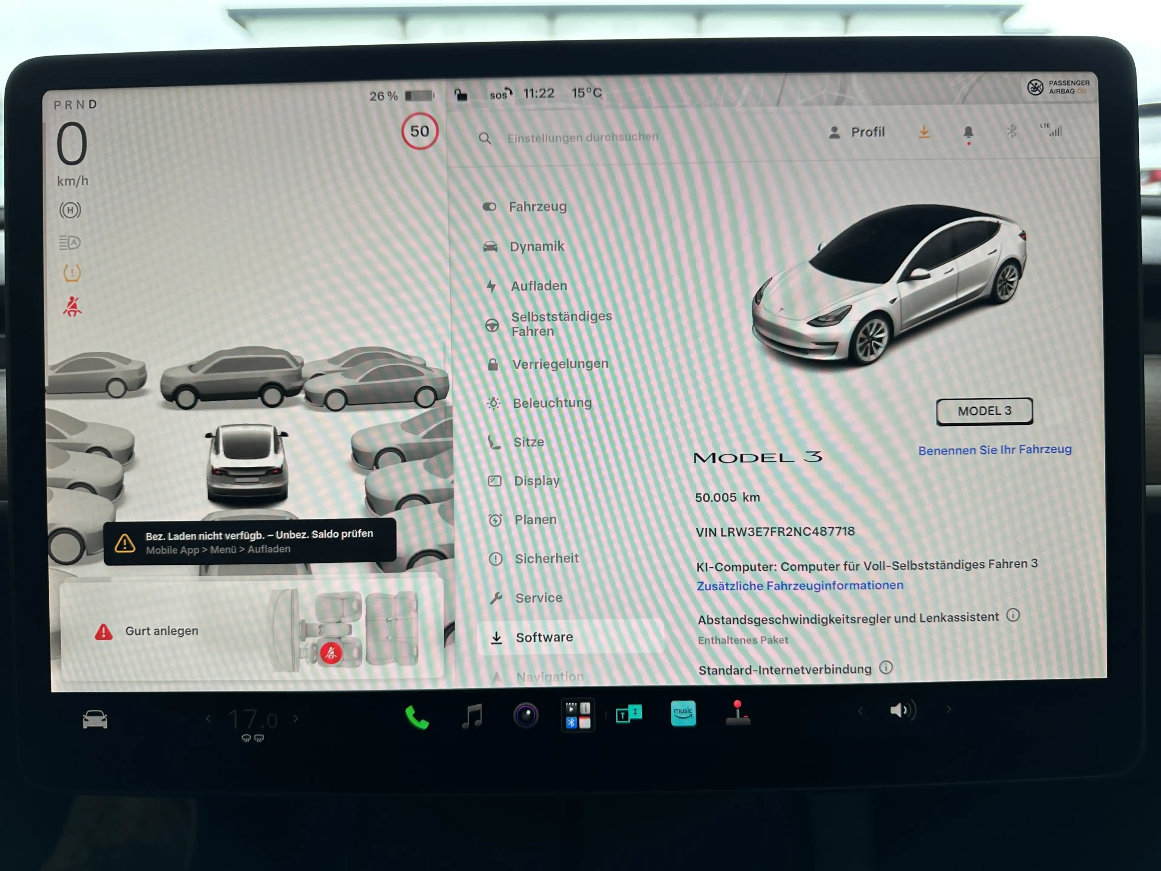 Tesla Model 3 Basis RWD AMD Ryzen Wärmepumpe Subwoofer — photo 11