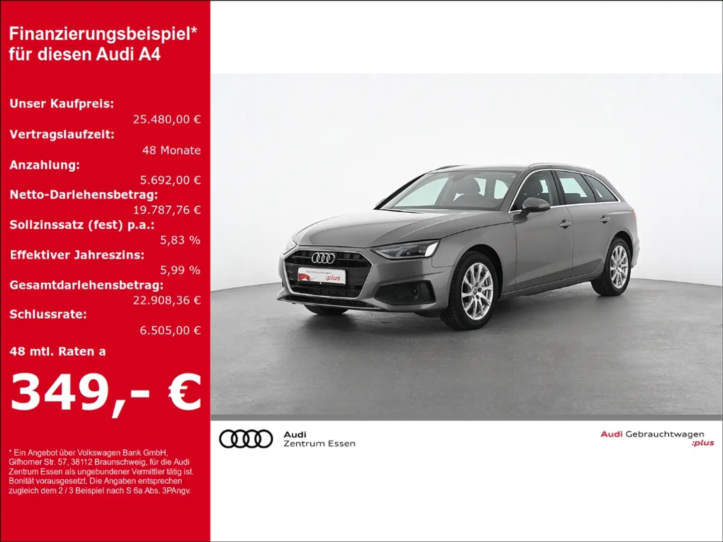 Audi A4 Avant 40 TFSI S-TRONIC LED NAV PLUS AHK STHZ PDC M Grau - 1