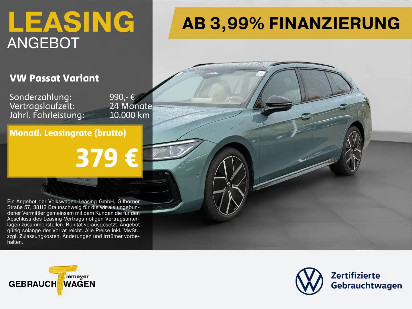 Volkswagen Passat Variant 2.0 TSI DSG R-LINE LM18 LEDER AHK Grün - 1