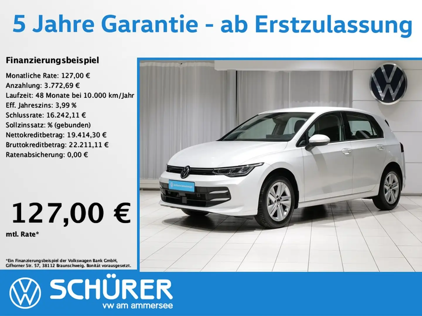Volkswagen Golf VIII 1.5TSI Life Navi HUD ACC Totwinkel Travela... Weiß - 1