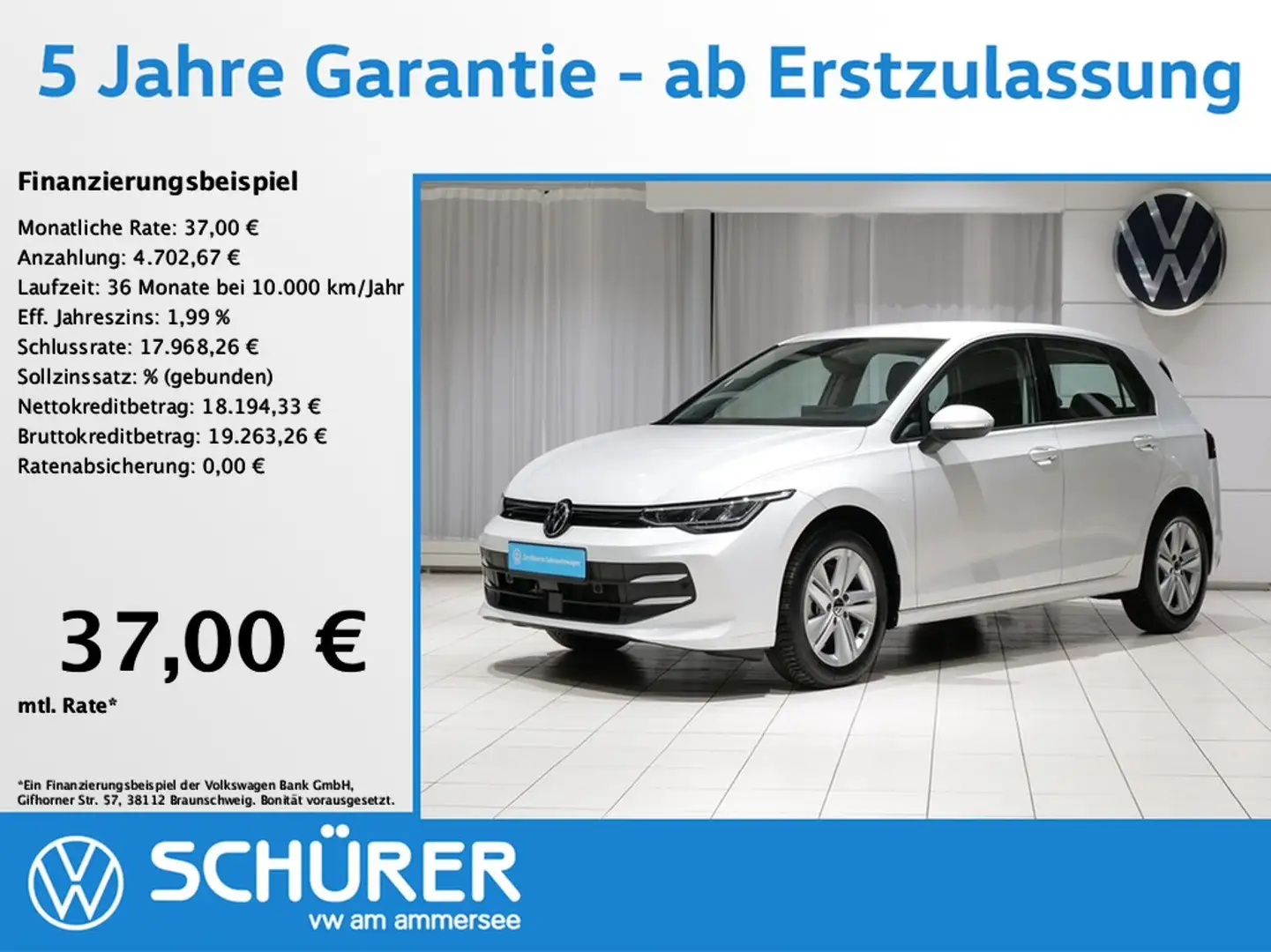 Volkswagen Golf VIII 1.5TSI Life Navi HUD ACC Totwinkel Travela... Weiß - 1