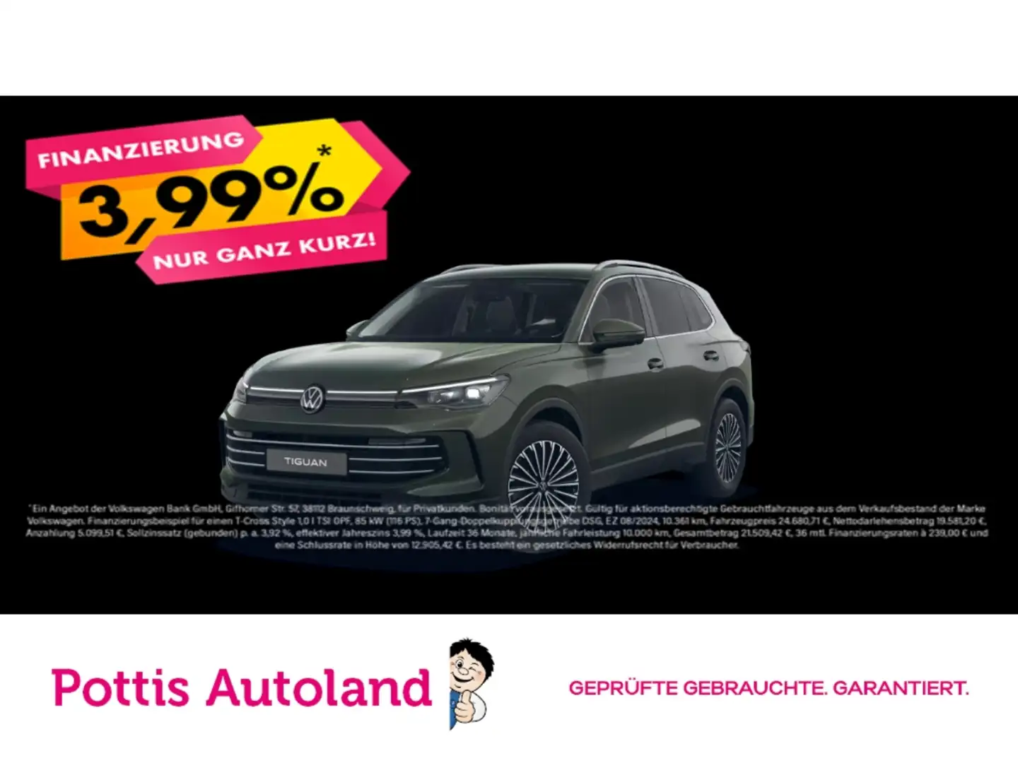 Volkswagen Tiguan 2.0 TDI DSG ELEGANCE AHK NAVI PDC LED+ Grün - 1