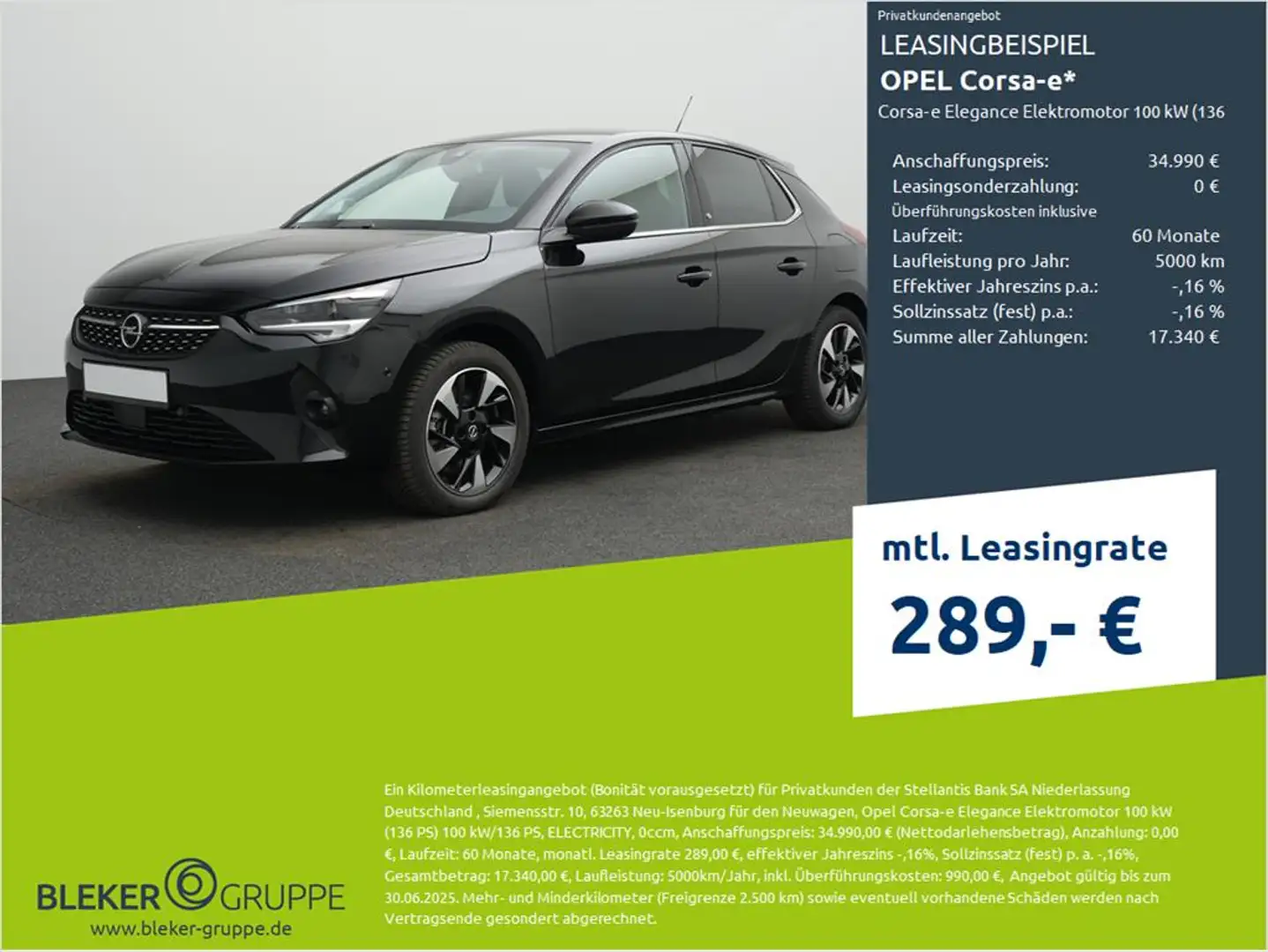 Opel Corsa Corsa-e Elegance Elektromotor 100 kW (136 PS) Negro - 1